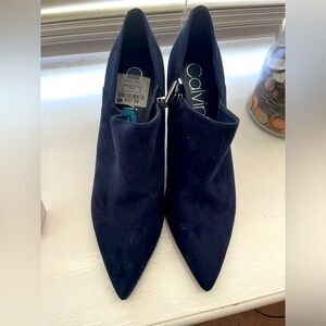Calvin Klein Suede Blue Booties